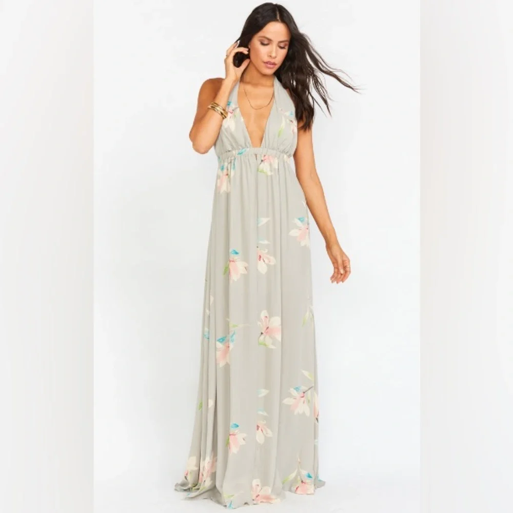 Show Me Your Mumu Luna Halter Dress Lily Showers Bridesmaid Gown - Picture 4 of 7